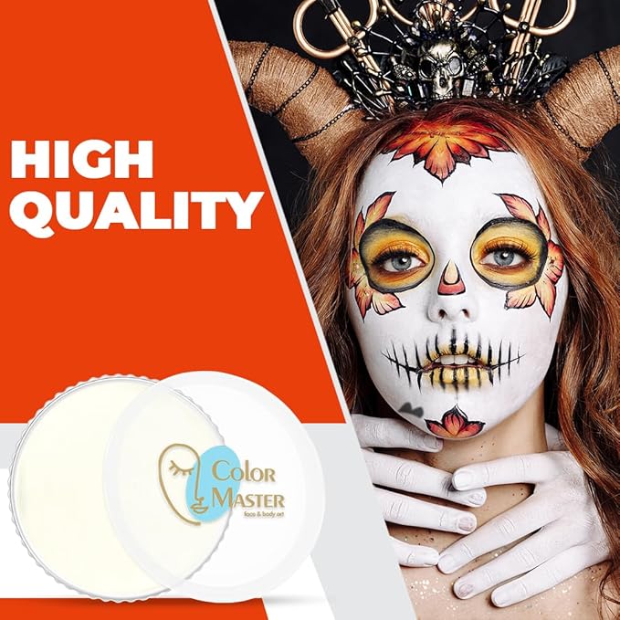 Face and Body Paint (water-based) White (30gm), Non-Toxic and High-Quality Body Paint for Halloween Makeup, Costumes, Festivals