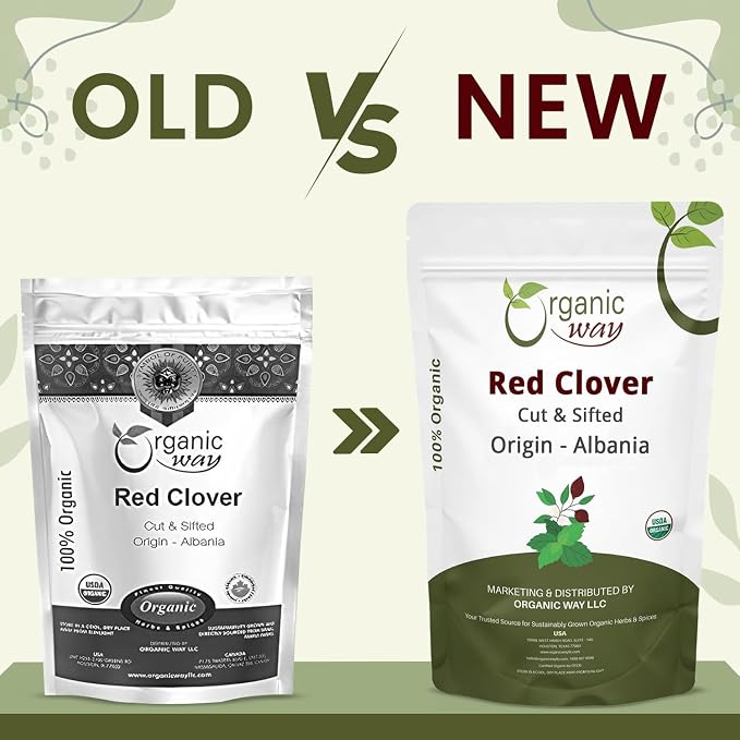 Organic Way Red Clover Flower Cut & Sifted (Trifolium pratense) - Herbal Tea | European Wild-Harvest | Organic & Kosher Certified | Non GMO & Gluten Free | USDA Certified | Origin - Albania (2Oz.)