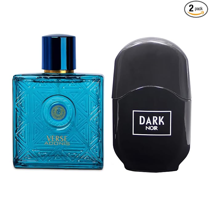 Verse Adonis&Dark Noir Combo Men Cologne 3.4 Fl. Oz Men's Perfume Refreshing Combination of Woody Floral & Fruity Scents Eau De Parfum for Men Lasts All Day Best Gift for Any Occasion