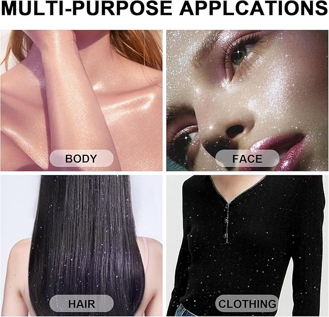 Hair and Body Glitter Spray, 1PC Purple Glitter Hairspray Dry Powder Makeup for Clothes, Festival Rave Prom Loose Sparkle Powder,Holographic Ultra Fine Resin Glitters for Crafts,10g (Purple)