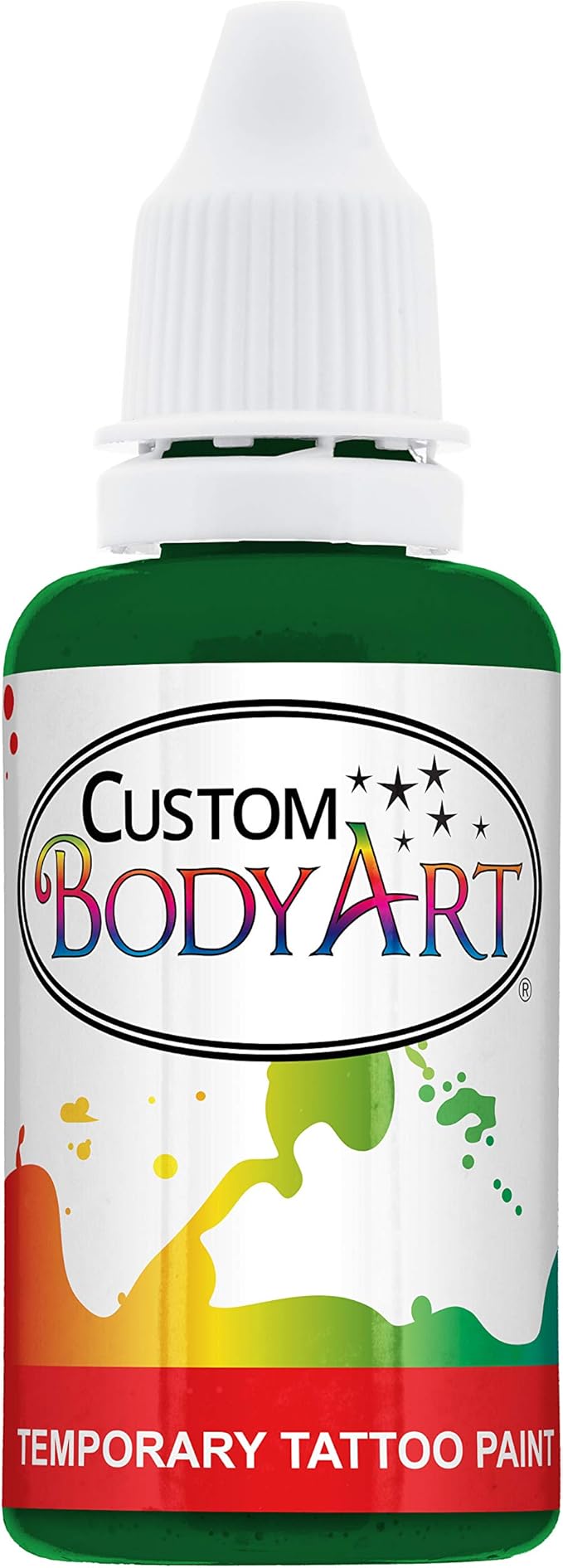 Custom Body Art Green Airbrush Body Paint 1oz - Alcohol-Based, Waterproof, Body Paint for Adults, Cosplay, Temporary Tattoos