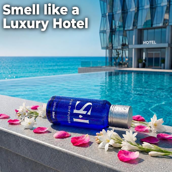 Santal ST09 Hotel Scent Diffuser Oil | 1.69 Fl oz (50 ml) - Waterless Diffuser Oil Refill & Highly Concentrated Fragrance Oil, Diffuser Oil Scents Luxury, Hotel Oil Diffuser