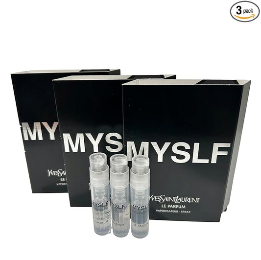 Yves Saint Laurent MYSLF LE PARFUM YSL Sample Spray Perfume Trial Size Partially Filled Vials 1.2 ml / 0.04 fl oz (set of 3)