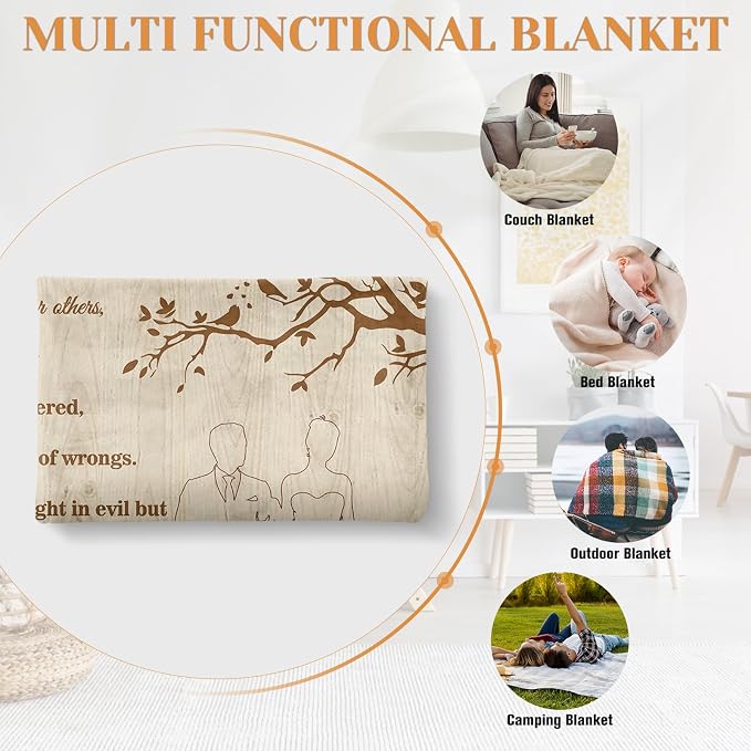 Wedding Gifts for Couples, Bridal Shower Gifts for Bride to Be Soft Blanket | Anniversary Mr and Mrs Gifts, Wedding Gifts for Newlyweds Wedding Throw Blanket 60*80 Inch (Wood)