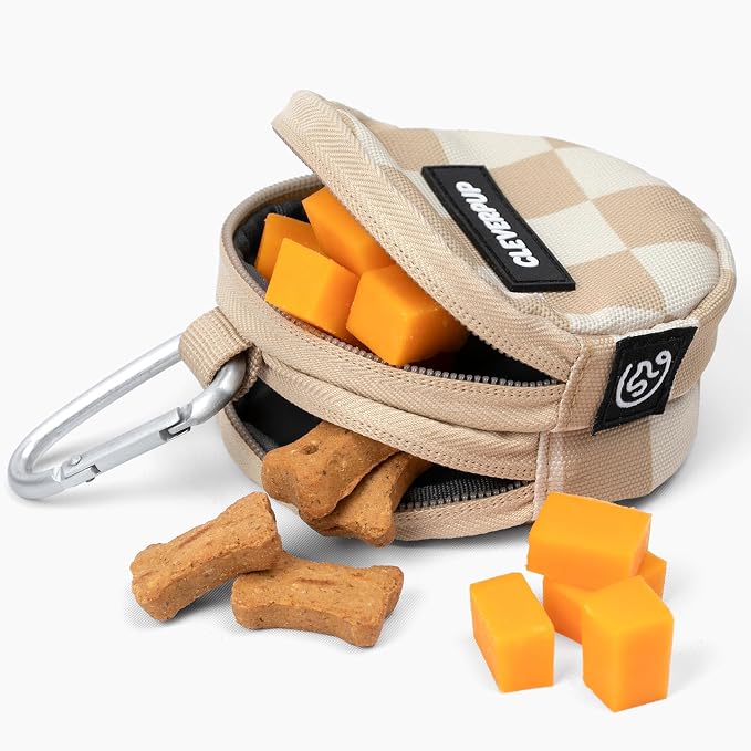 Cleverpup Training Sling & Snackpack Double Insulated Treat Pouch in Checkerboard