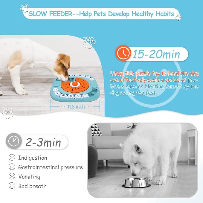 FOXMM Dog Puzzle Toys,Interactive Treat Puzzle Dog Toy for IQ Training | Mental Stimulating, Squeaky Design for Large, Medium, Small Dogs