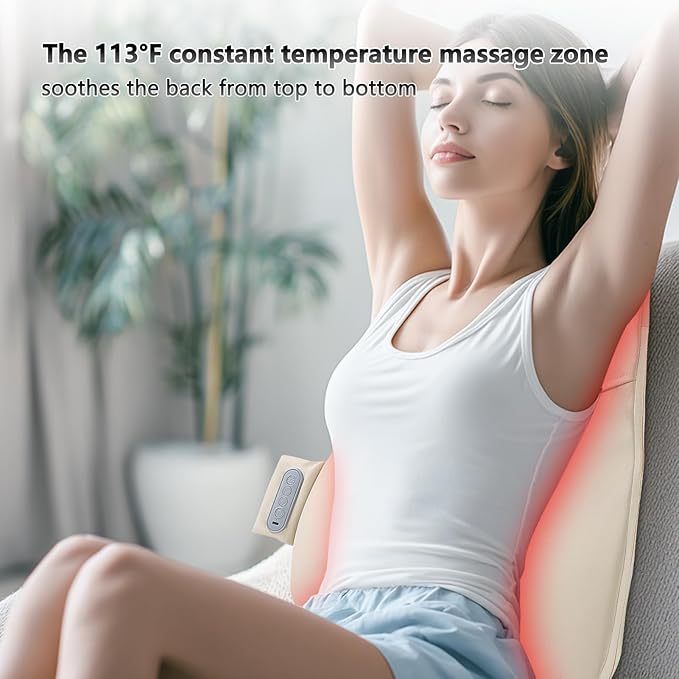 DEITY Back Massager for Pain Relief Deep Tissue, Ultrathin Rolling Up and Down Full Back Massage with Heat, 4D Shiatsu Kneading, Shoulder Massager, Gift for Families Friends Christmas