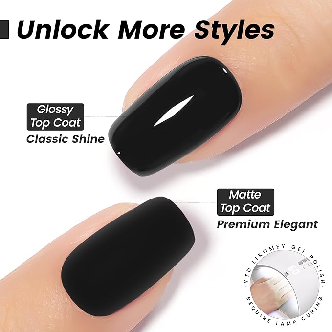 YTD Likomey Black Gel Nail Polish,15ml Salon Home DIY Manicure and Pedicure Fall Winter UV Color Varnish,0.5 Fl Oz CS002