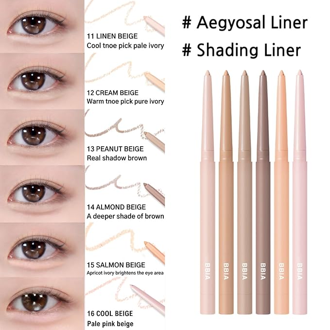 BBIA Last Auto Gel Eyeliner 17 Color – Multi-Use Longwear & Waterproof Mechanical Eye Liner Easy Drawing with Smooth Texture Smudge-Resistant Shadow & Glitter Vegan Korea Eye Makeup (12 CREAM BEIGE)