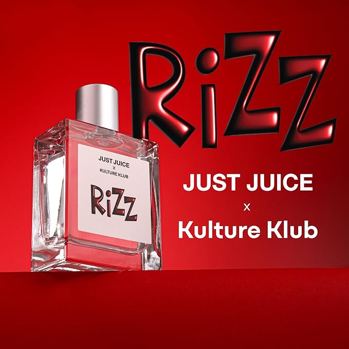 Rizz Fragrance by Kulture Klub x Just Juice - Amber Perfume for Women and Men - With Tangerine, Jasmine, Vanilla, Patchouli, Amber - 3.4 oz