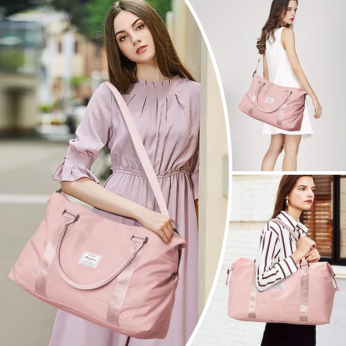 Travel Duffel Bag, Carry On Overnight Weekender Bags for Women | Travel Bag with Wet Pocket & Trolley Sleeve, For Spirit Airlines 18x14x8 Personal Item Bag