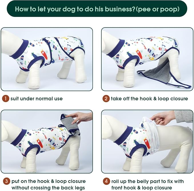 Kuoser Recovery Suit for Dogs Cats, Soft Dog Surgery Suit Female Male Spay | Professional Dog Onesie for Surgery, Substitute E-Collar & Cone, Prevent Licking Dog surgical suit Pet Neuter Suit