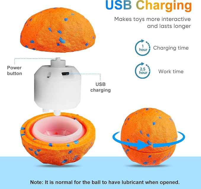 TVM Interactive Dog Toys Ball, Automatic Moving,Bouncing Chew Toys, E-TPU Material, Suitable for Large and Medium-Sized Dogs, Used for Boredom Relief andDaily Training