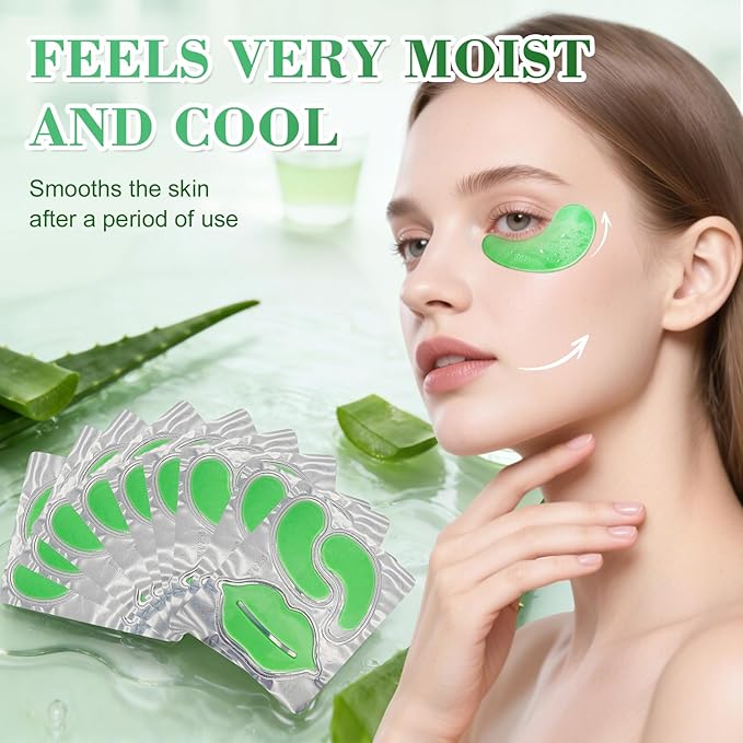 10 Pairs Under Eye Masks & Lip Mask Set with Aloe Vera | For Puffy Eyes, Dark Circles, Fine Lines & Dry Lips | Hydrating Treatment, Gifts for Women, Party Favors, Bachelorette Party Favors