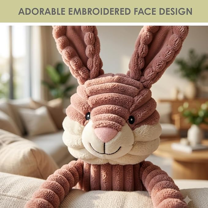NANDOG My BFF Bramble The Bunny Dog Toy XL, Large Soft Squeaky Toys