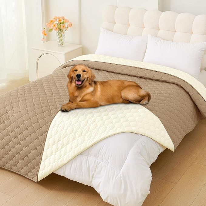 Smiry Waterproof Dog Bed Cover Blanket, Reversible Pet Blanket | Soft Reversible, Washable Leakproof Cats Dogs Couch Cover for Sofa, Couch, Furniture (82x82 Inch)
