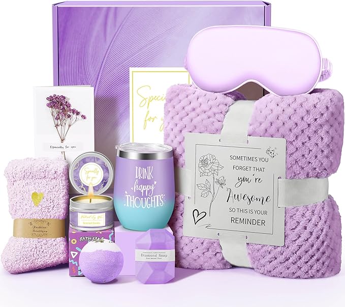 Mothers Day Gifts for Mom Wife Grandma Daughter Friends Sister, Happy Birthday Gifts for Women Mom Her Friend Sister Wife Grandma, Self Care Gift Get Well Relaxing Spa Gift Basket Set