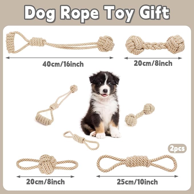 Dog Rope Toy for Small Dog 5pcs, Natural Chew Toys for Puppy, Medium Dogs