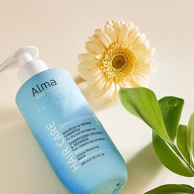 Alma K Nourish and Repair Shampoo - Moisturizing Shampoo for Women - Hair Growth Shampoo - Hydrating Shampoo with Argan Oil, Shea Butter - 10.1 oz