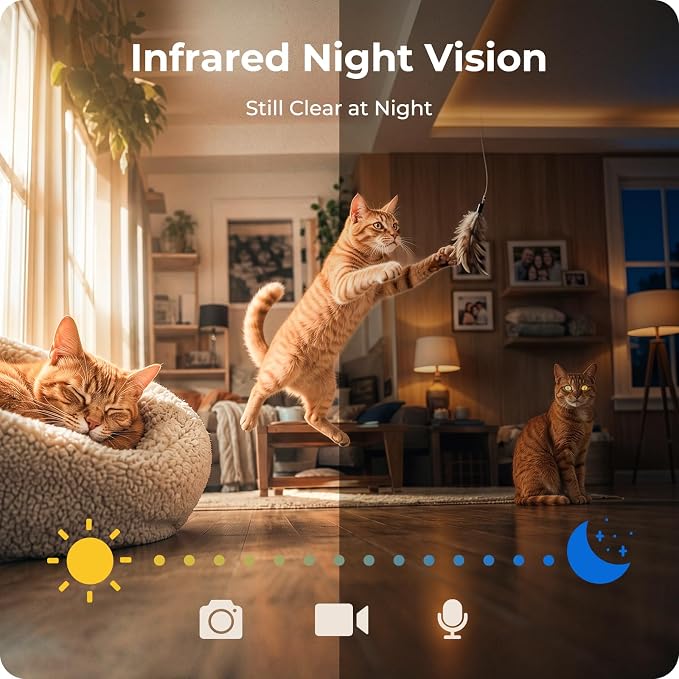 Automatic Cat Feeder with 2K Camera: 5G WiFi Auto Dog Feeder - 6L | Night Vision, Two-way Audio, Voice Recording, Smart APP Control, 304 Stainless Steel Bowl, Detachable for Easy Clean - White