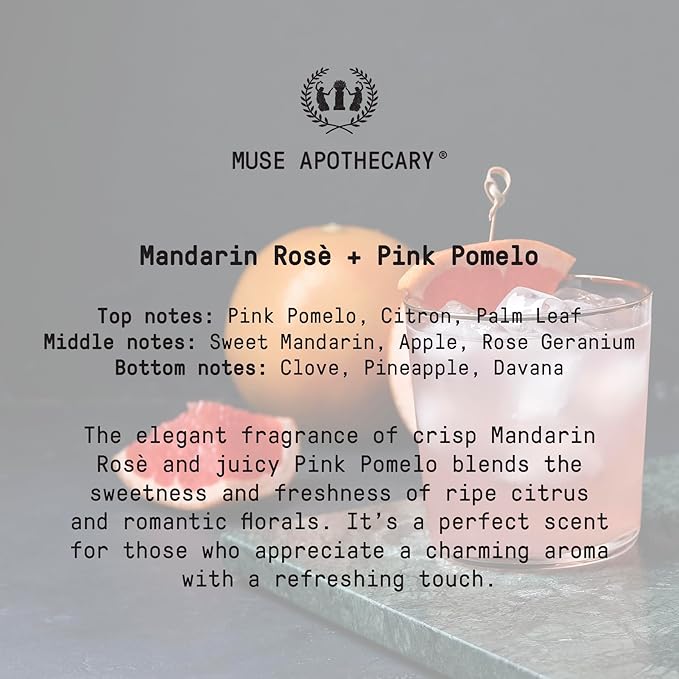 Muse Apothecary Room Ritual - Aromatic and Relaxing Room Mist, 8 oz, Infused with Natural Essential Oils - Great Valentine's Day Gift - Mandarin Rosè + Pink Pomelo, 2 Pack