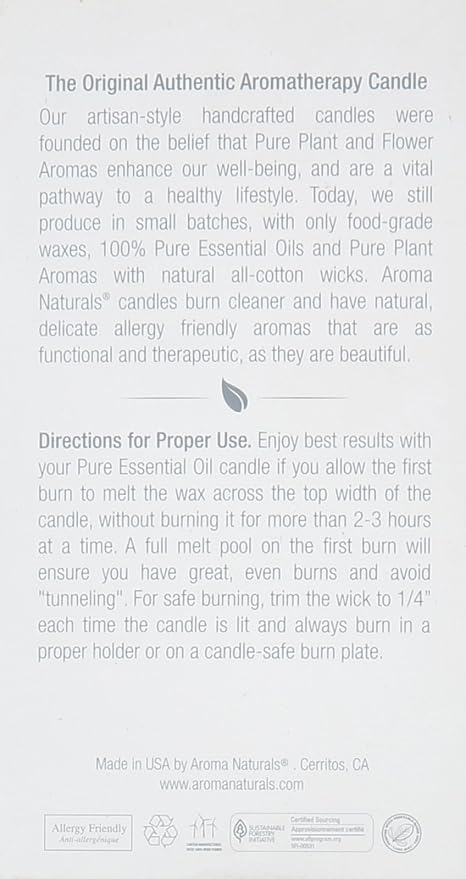 Aroma Naturals Patchouli and Frankincense Essential Oil White Scented Pillar Candle, Meditation, 2.5 inch x 4 inch (Pack of 12)