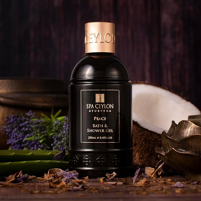 SPA CEYLON Peace Bath and Shower Gel | Lemongrass and Lavender Infused Herbal Body Wash | Hydrating with Aloe Vera, Vegetarian & Cruelty-Free | Promotes Harmony