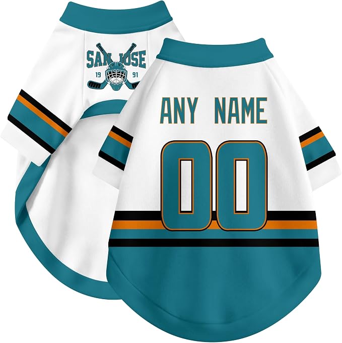 San Jose Dog Clothes Personalized Pet T Shirt for Dogs Gift | Custom Name Number Jersey Style Pet Shirt for Dog