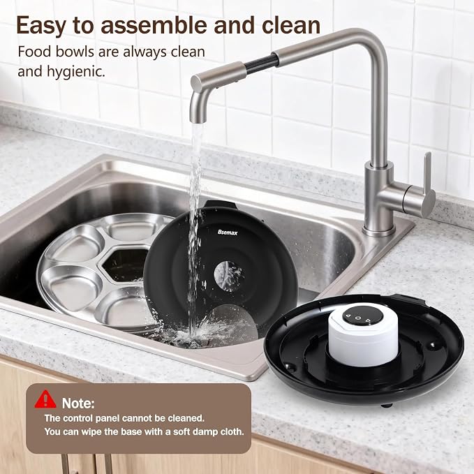 Automatic Wet Food Cat Feeder 6 Meal with Stainless Steel Tray, Auto Refrigerated Wet Foods Feeder for Cats Dogs, Programmable Timed Fresh Foods Dispenser with 2 Ice Packs for Kitty Puppy Cat Dog