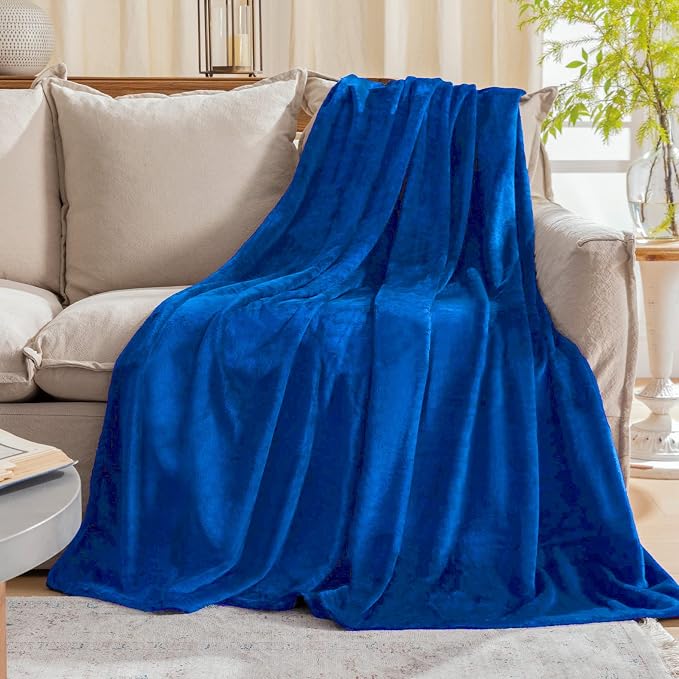 Royal blue Fleece Plush Throw Blanket 50"x70"for Couch Fuzzy Cozy Flannel | Super Soft Lightweight Microfiber Blanket for Sofa Bed bedroom Home Decor All Season,Birthday Gifts for Women Mom Adult