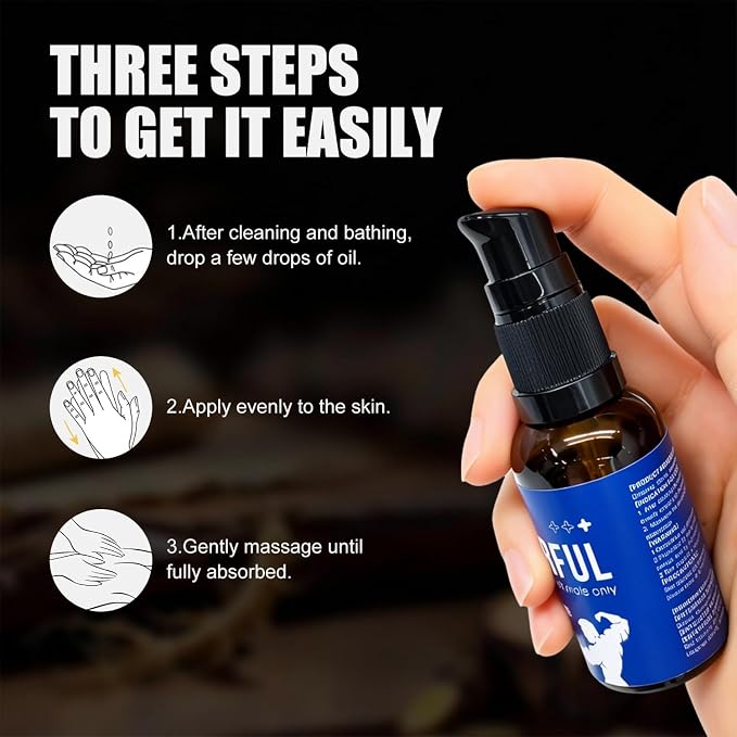 Men's Intimate Massage Oil, Personal Care Oil for Men, Nourishing and Moisturizing Formula, Fast Absorbing Botanical Oil for Daily Intimate Care, Body and Couples Massage, 1.01 Fl Oz