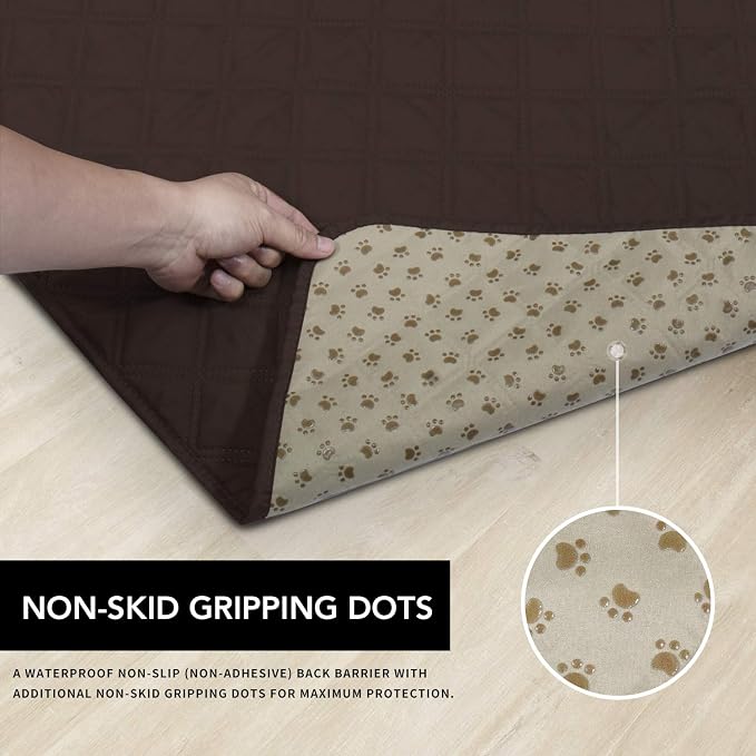 Easy-Going Waterproof Dog Bed Cover, Non-Slip Pet Blanket, 120x82in | Chocolate, Leakproof Couch Cover, Machine Washable Furniture Mattress Protector, Soft Sofa Mat For Dogs, Pet Friendly