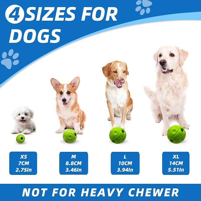Dog Toys Ball, Interactive, L, 3.94 in (10 cm) | No Paint, Gibbering Sound, Surface Concave Lines