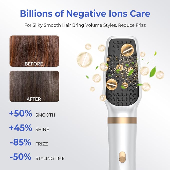 5 in 1 Hair Dryer Brush, Blow Dryer Brush Set with Air Curler Wrap Hair Styler, Negative Ionic Blow Dry Brush, Detachable Hair Tool for Curling, Volumizer,Straightener,Drying