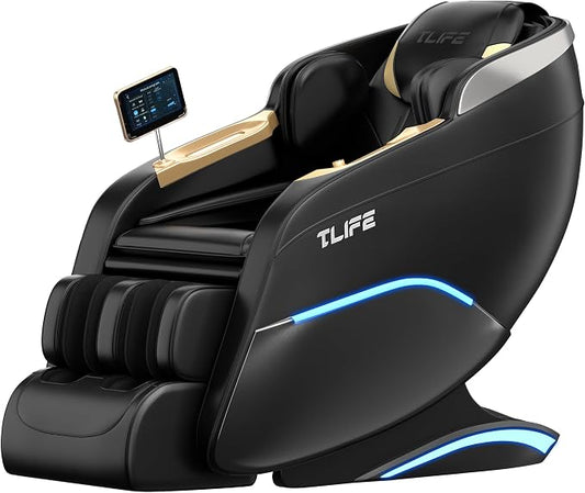 TLIFE Massage Chair Full Body, 160°Zero Gravity Recliner with Body Scan, 50" SL-Track Shiatsu Massage Chair, Fixed Point Massage, Foot Rollers, 12 Auto Modes, Deep Yoga Stretch, Heating, Black