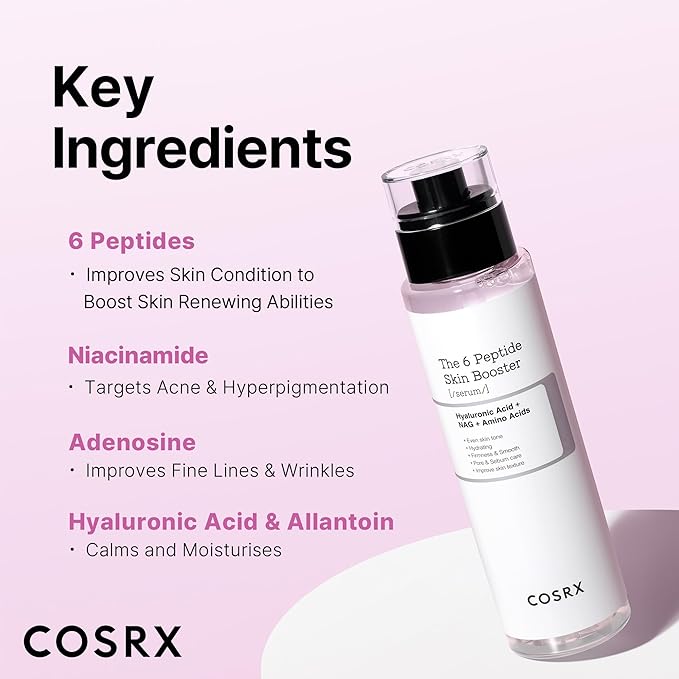 COSRX 6X Peptide Collagen Booster Toner Serum with Copper Peptides, Niacinamide & Hyaluronic Acid Skin Renewal Boosting Facial Essence for All Skin Types, Korean Skin Care, 5.07 Fl.Oz