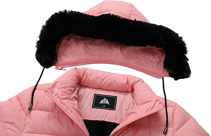 GOLDLADIES Women's Waterproof Long Down Jacket,Warm Winter Hooded Puffer Coat Thickened for Hiking Outdoor