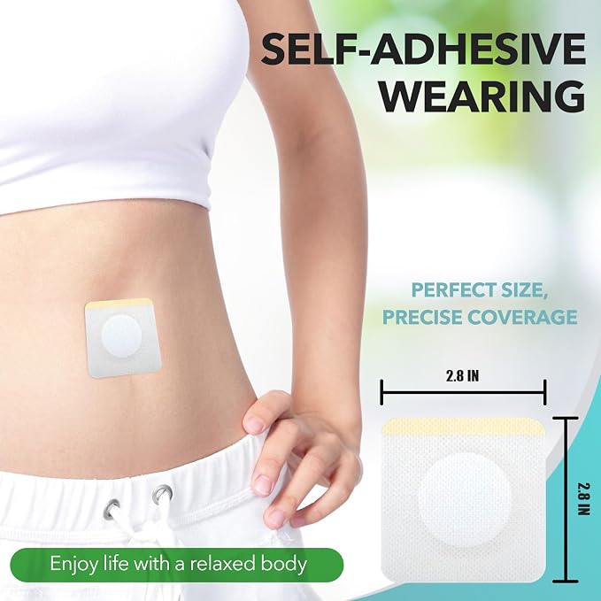 Castor Oil Patches, 50PCS Castor Oil Belly Button Patch Disposable Organic Cotton Self-Adhesive Pads for Belly Button, Anti Leakage Design, Breathable & Portable, No Wash