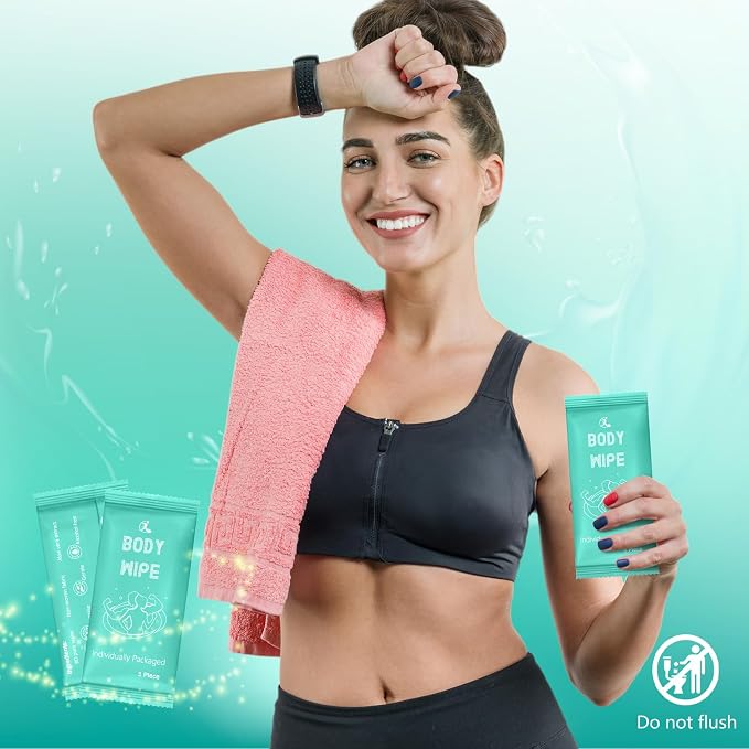 Timgle 200 Pcs Acidified Travel Deodorant Wipes for Women & Men Variety Pack Mini Face and Body Wipes Disposable Individually Wrapped Cleansing for Travel Gym(Green Background)