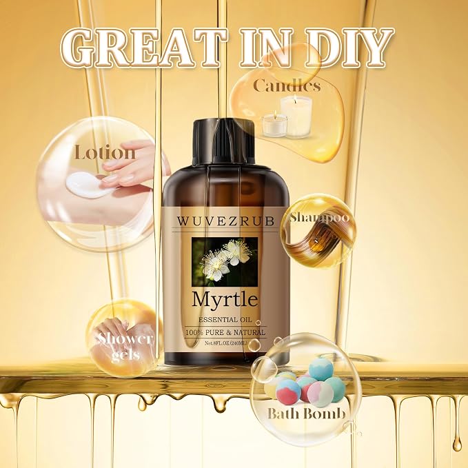 Myrtle Essential Oil 240ML - 100% Pure and Natural Oils for Aromatherapy Diffuser - 8 Fl Oz/Myrtle