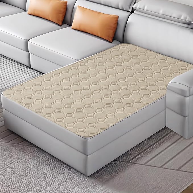 ZNSAYOTX Ultimate Cozy Blankets (40"x50") 100% Waterproof Chaise Mat Blanket for Dog Pets, Bed Couch Sofa Protector with Non-Slip Back Washable Durable, Pee Scratch Proof Easy to Clean (Khaki)