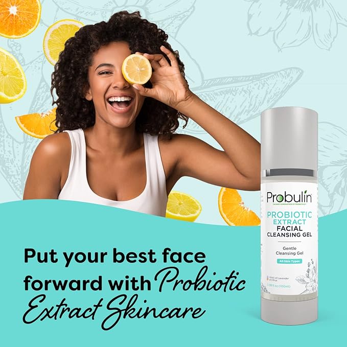 Probulin Probiotic Extract Facial Cleansing Gel - Exfoliates and Cleanses - 3.38 fl oz