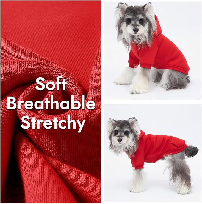 2 Pack Dog Hoodie Warm Hood Dog Sweater Cold Weather Small Dogs Sweatshirt Comfort Pet Clothes for Small Medium Dogs with Pockets Cats Chihuahua Clothes for Male Female Girl Boy Sporty Daily Wear