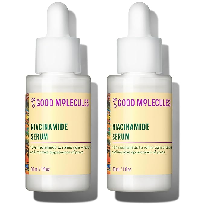 Good Molecules Niacinamide Serum Pack 2 – 30 ml Each (Total 60 ml) | 10% Niacinamide Serum to Target Blemishes, Uneven Skin Tone & Enlarged Pores