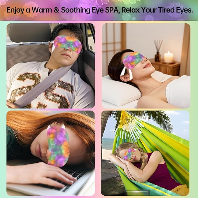 Steam Eye Mask, 48 Packs Unscented Heated Compress Eye Mask for Dry Eyes, Disposable Self Heating Sleeping Warm Eye Patch Help for Dark Circles, Puffy Eyes, Relief Stress Eye Fatigue(New)