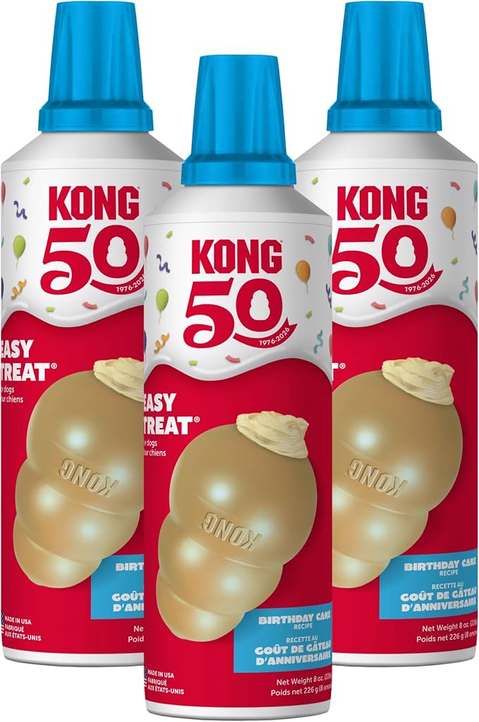 KONG Easy Treat Birthday Cake Dog Paste 3-Pack – Mess-Free Stuffing Treat