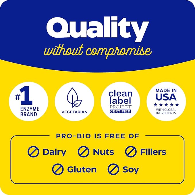 Enzymedica, Pro-Bio, Shelf Stable, Stomach-Acid Resistant Probiotic for Healthy Digestion, 10 Billion CFU, 90 Count