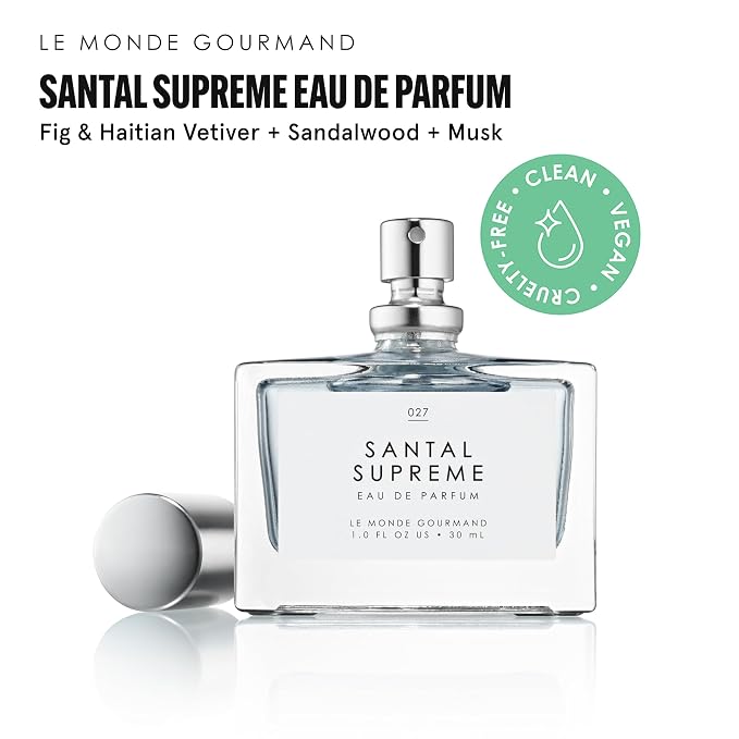 Le Monde Gourmand Santal Suprême Eau de Parfum Spray Perfume for Women, Sandalwood, Haitian Vetiver, Violet & Fig Woody Scent, Vegan & Cruelty Free, 1 fl oz (30 ml)