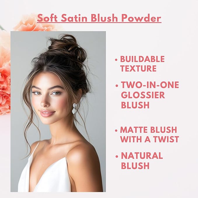 GA-DE Idyllic Soft Satin Blush Powder, 47 - Makeup Powder for Cheeks - Silky Color, Buildable Texture, Sheer to Dramatically Flushed Look - 0.28 oz
