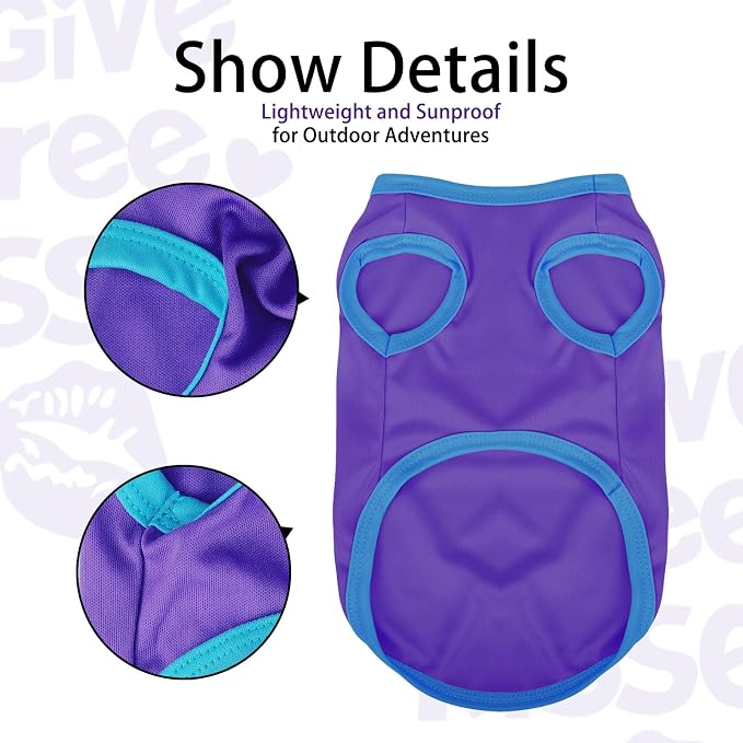 Color-Blocked Dog Tank Top with Playful Heat Transfer Designs – Lightweight Polyester Shirt for Small,MediumDogs, Perfect for Casual Outings.I Give Free Kisses Deep Purple 4XL